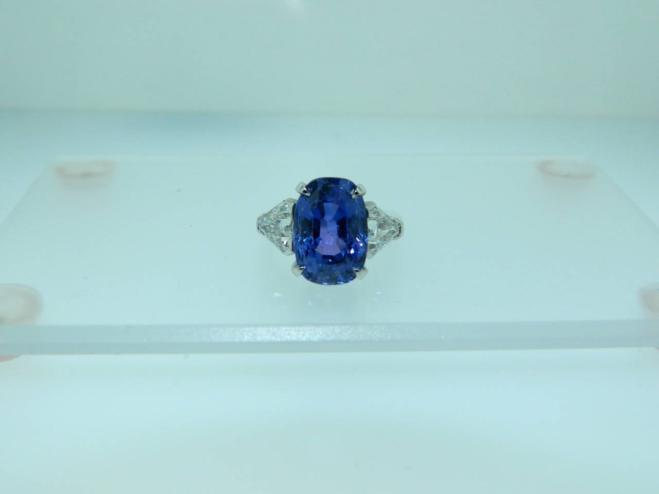 Art Deco 1940s Color Change Sapphire, Diamond and Platinum Ring