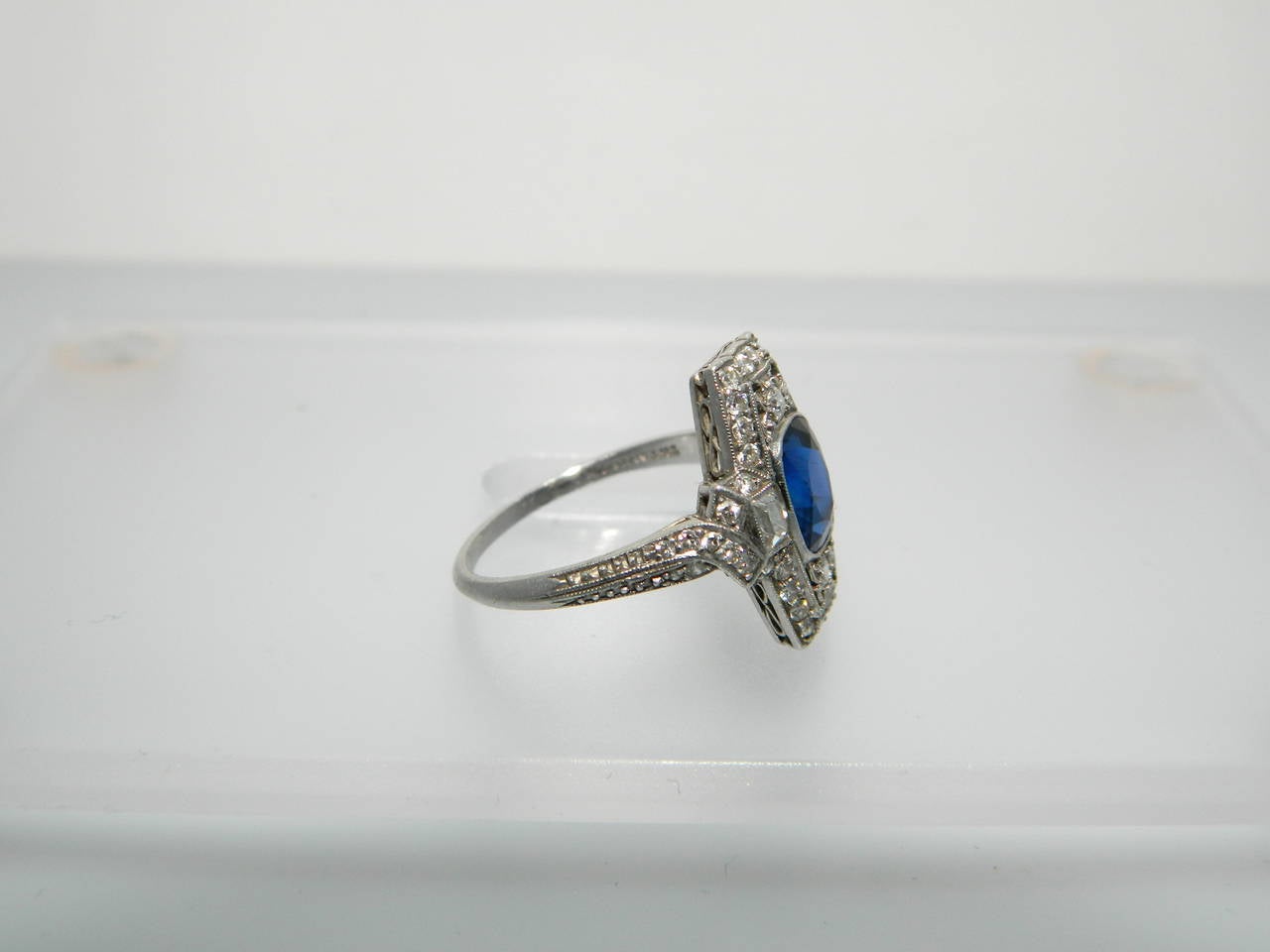 Women's Tiffany & Co. Edwardian Sapphire Diamond Platinum Ring