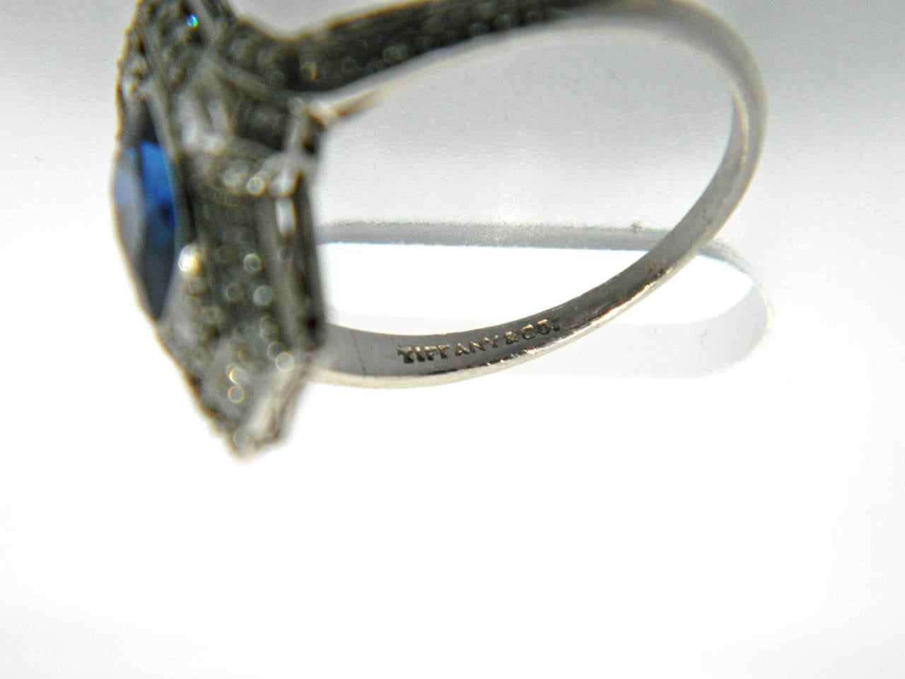 Tiffany & Co. Edwardian Sapphire Diamond Platinum Ring 1
