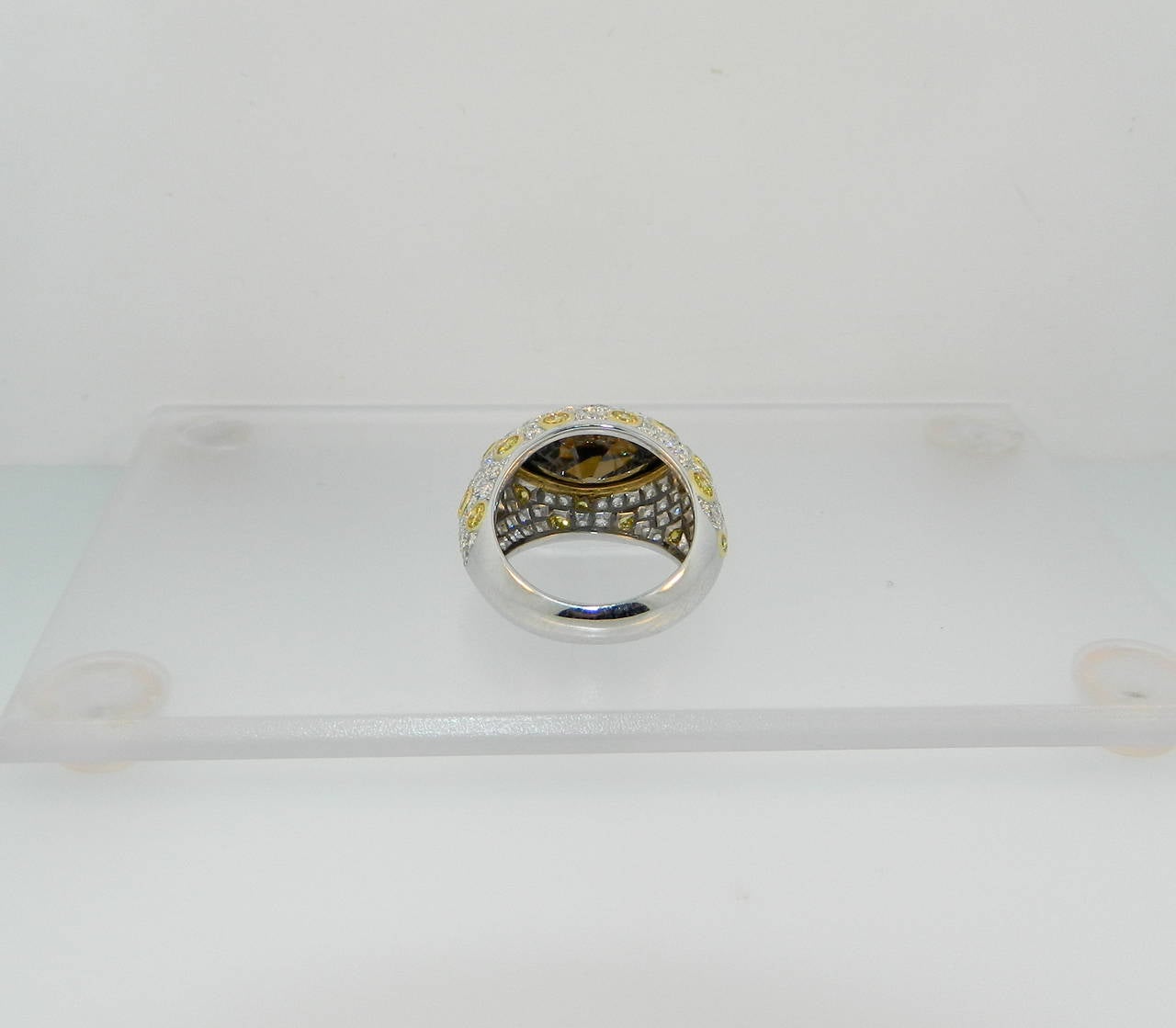 Sofia D. 4.15 Carat GIA Cert Diamond Gold Platinum Ring In New Condition For Sale In Chicago, IL