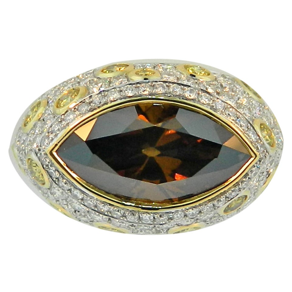 Sofia D. 4.15 Carat GIA Cert Diamond Gold Platinum Ring For Sale