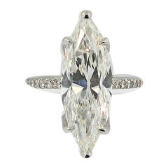 5.92 Carat GIA Certified Marquise Cut Diamond Platinum Ring