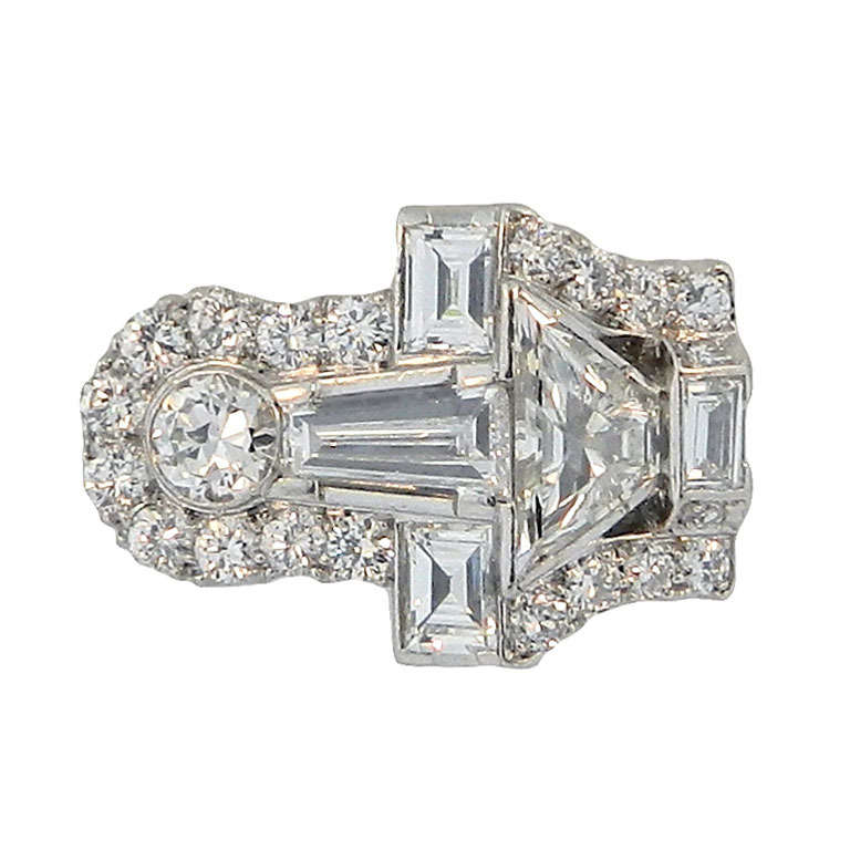 1930s Retro Diamond Platinum Ring