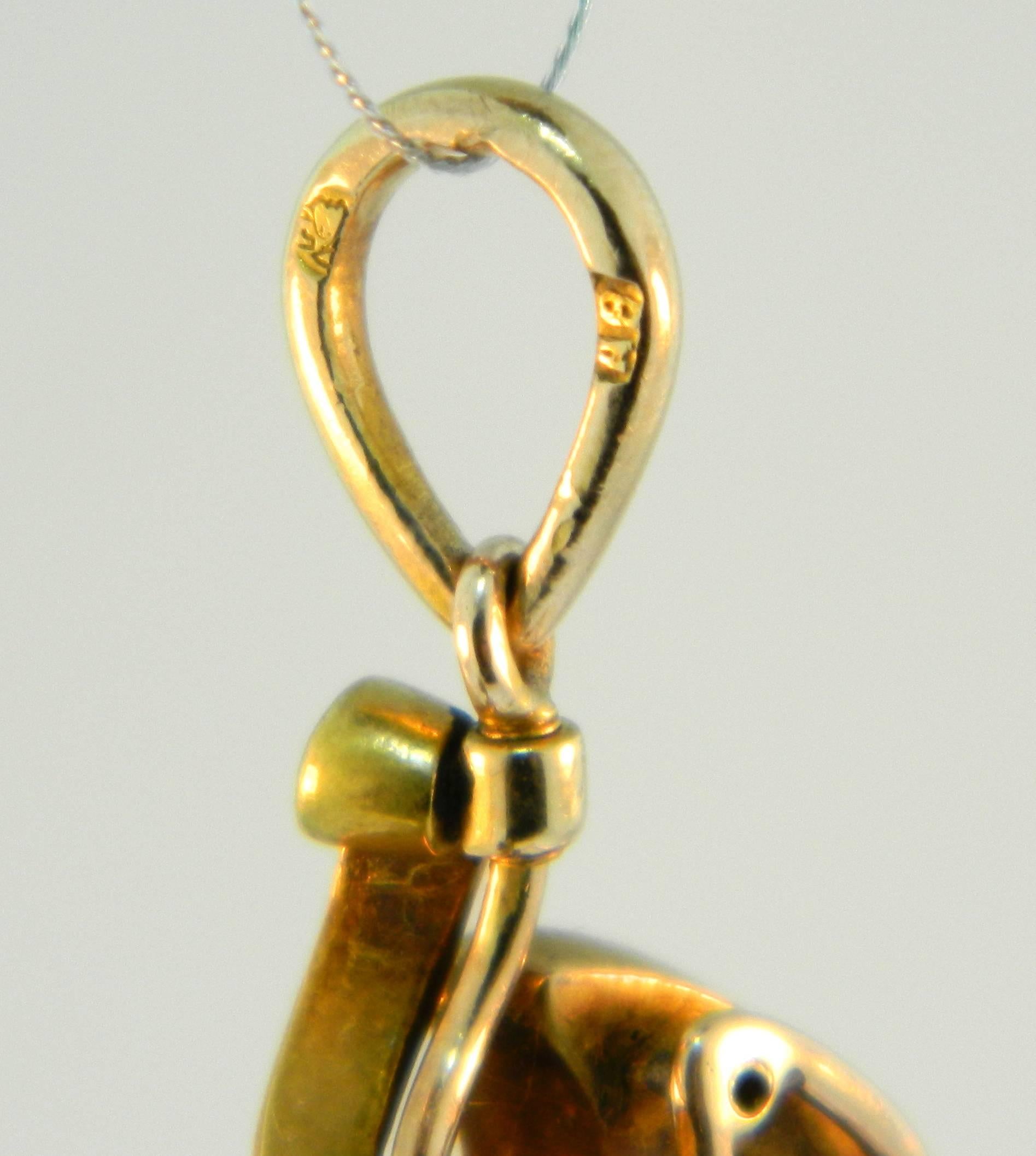 Abraham Beilin Art Nouveau Plique A Jour Enamel Pearl Diamond Gold pin brooch In Excellent Condition In Chicago, IL