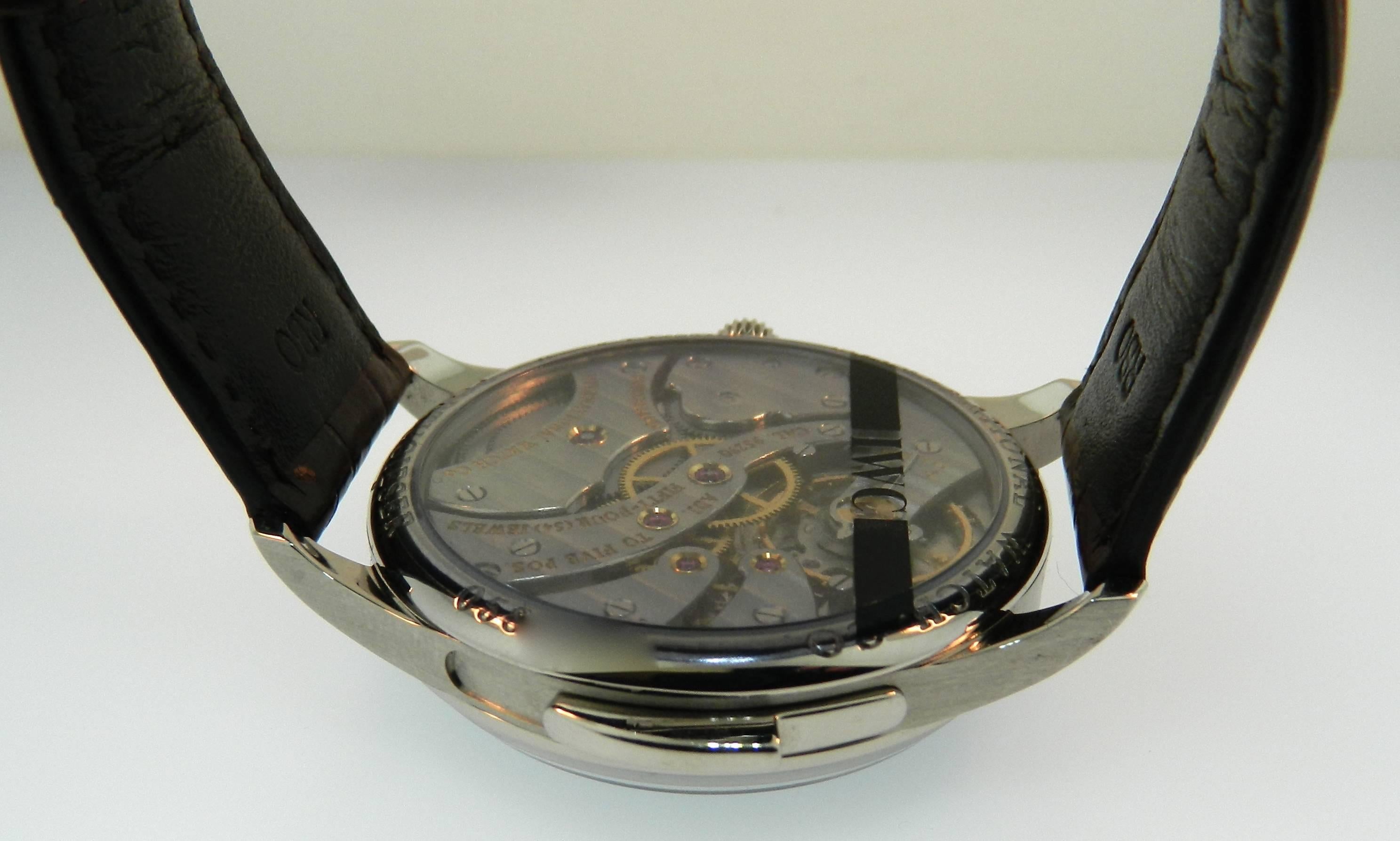 IWC White Gold Portuguese Minute Repeater Wristwatch Ref 5242 In Excellent Condition In Chicago, IL