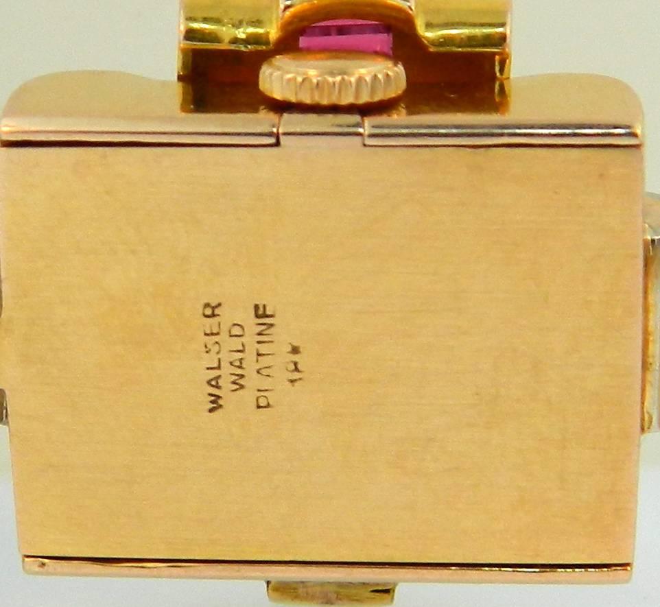 Women's Walser Wald & Co. Lady's Platinum Rose Gold Diamond Surprise Wristwatch