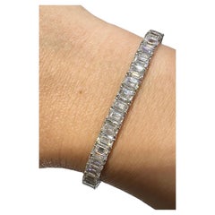 Daniela Design16,77carati GIA Certificato 50 Taglio Smeraldo Bracciale Riviera Platino