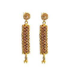 Diamond Gold Floral Motif Earrings