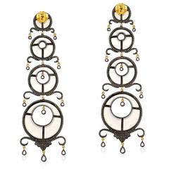 Agate Diamond Chandelier Earrings