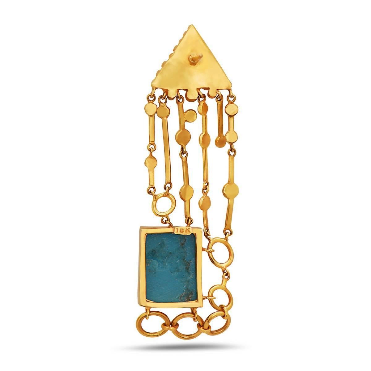 Women's Turquoise Gold Earring