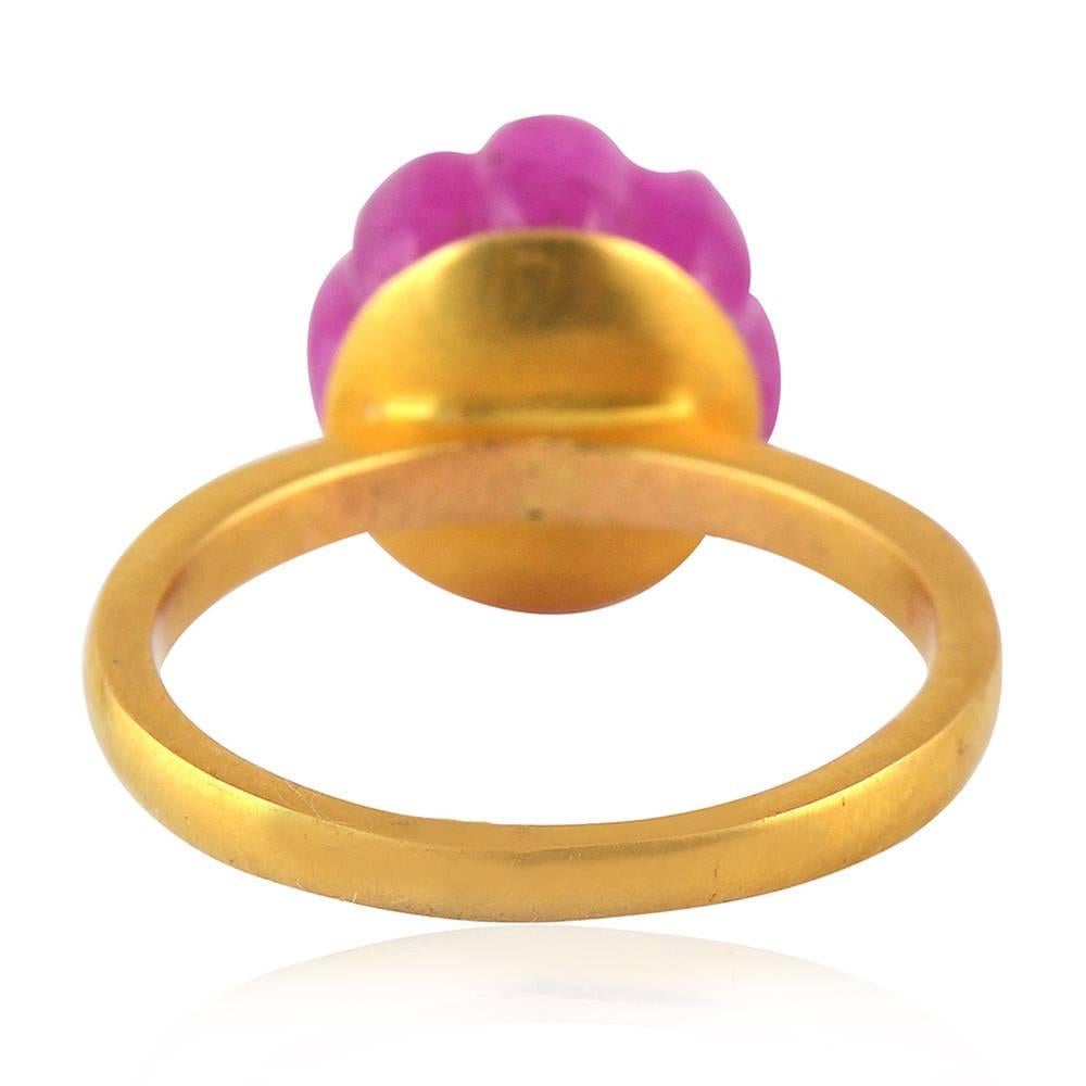 Contemporary Ruby Diamond Gold Ring