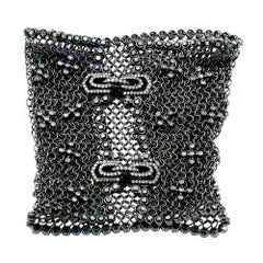 Mesh Bracelet in Silver with Diamonds