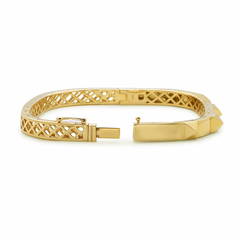 Cushion Shaped Gold Spike Bangle