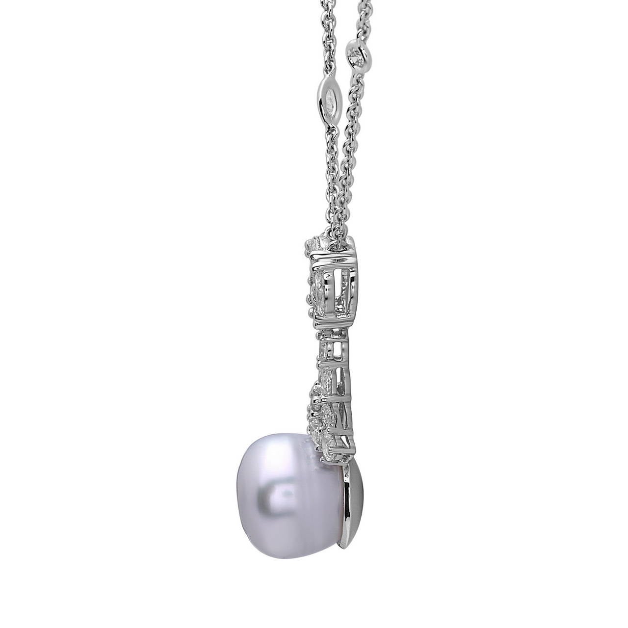 diamond and pearl drop necklace