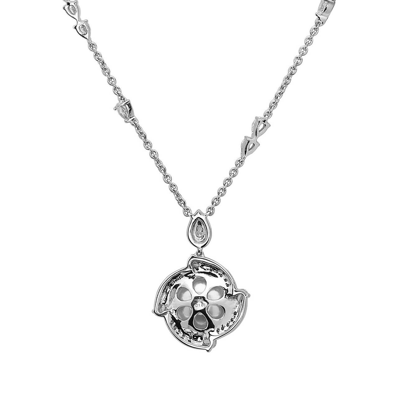 Pearl Diamond Gold Chain Necklace at 1stDibs