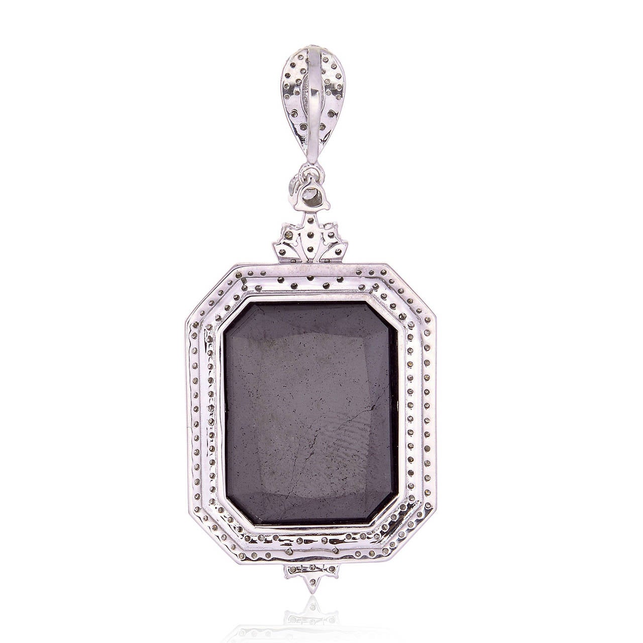 Modern Stunning Black and White Diamond Gold Pendant