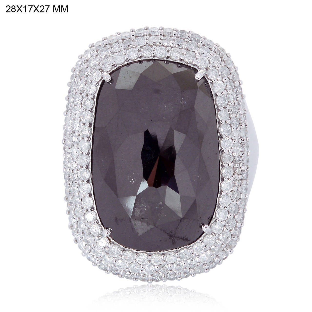 Modern Gorgeous Black and White Diamond Gold Ring