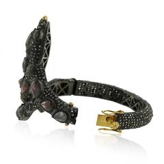 Ice Diamond Silver Gold Snake Bangle Bracelet