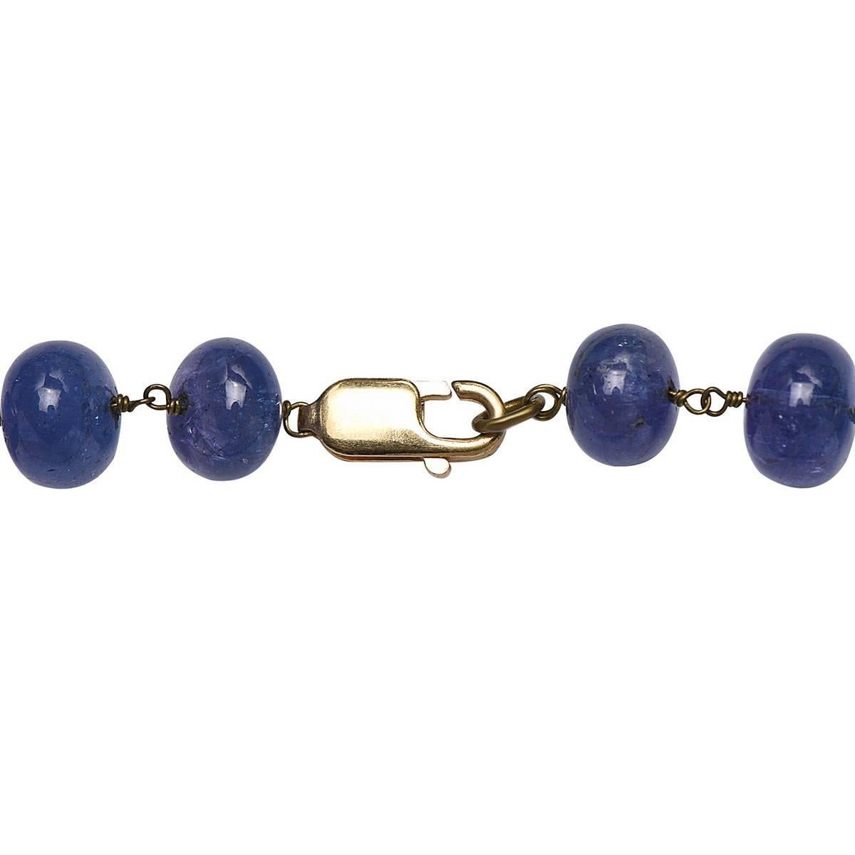 Moderne Superbe collier de perles en tanzanite en vente