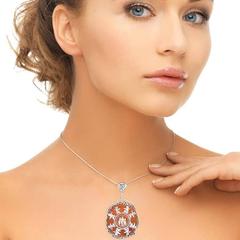 Cameo Diamond Gold Angel Pendant