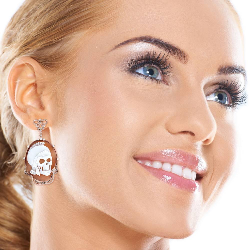 skull cameo earrings