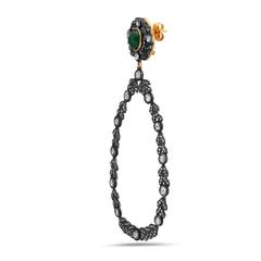 Rosecut Diamond Emerald Earring