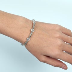 Natural Multi-Shape Diamond Open Cuff Bangle in 18KT White Gold