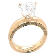 2.10 CT Heart Cut Lab Grown Diamond Engagement Ring 14K Yellow Gold Solitaire