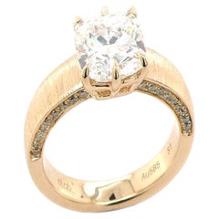 2.07 CT Radiant Cut Lab Diamond Engagement Ring 14K Gold Solitaire Band