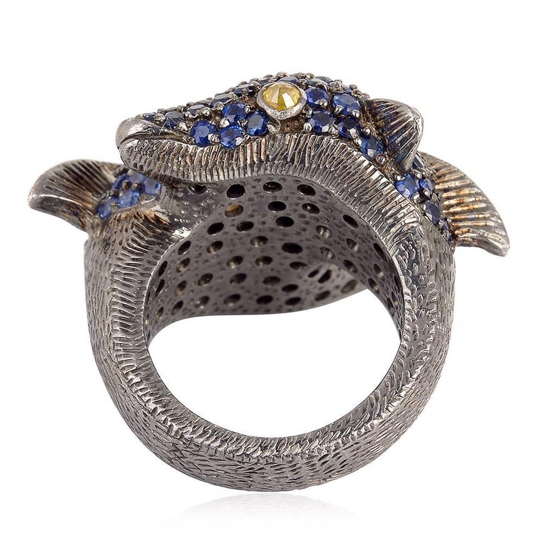 Blue Sapphire Dolphin Ring For Sale at 1stDibs | dolphin sapphire ring
