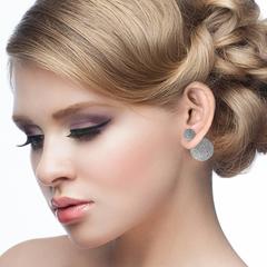 Diamond Gold Tribal Ball Earrings