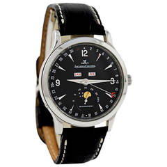 Jaeger-LeCoultre Stainless Steel Master Control Triple Calendar Wristwatch