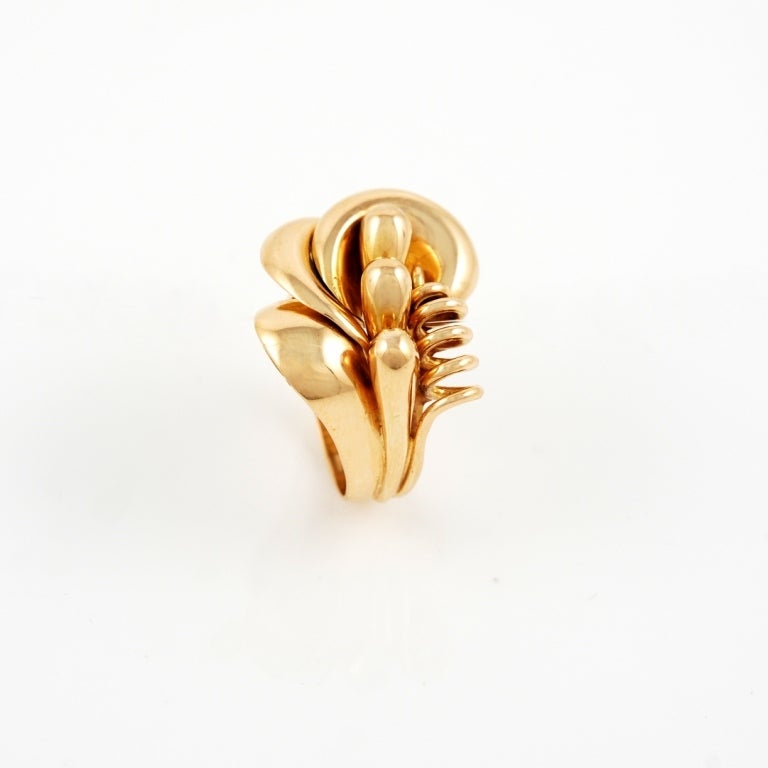 Beautiful Art Deco ring in 18kt rose gold. Italy, 1940's. Size 8