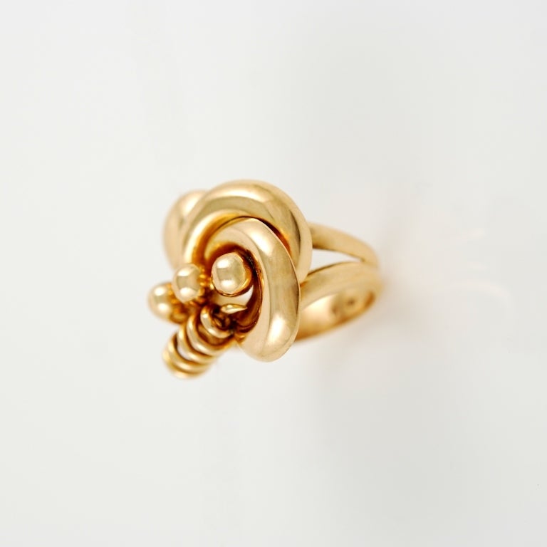 Art Deco Rose Gold Ring In Excellent Condition For Sale In Verona, IT