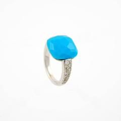 POMELLATO "Capri" White Gold, Diamond and Turquoise Paste Ring