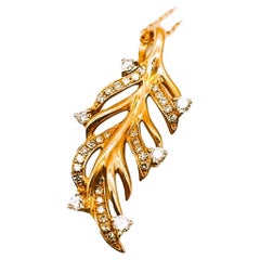 14k Rose Gold Diamond Necklace 18 Inches and Stamped