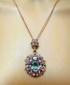 Nuevo  Mozambique 5.02 ct Tourmalina de Seafoam RGold Plated Sterling Necklace