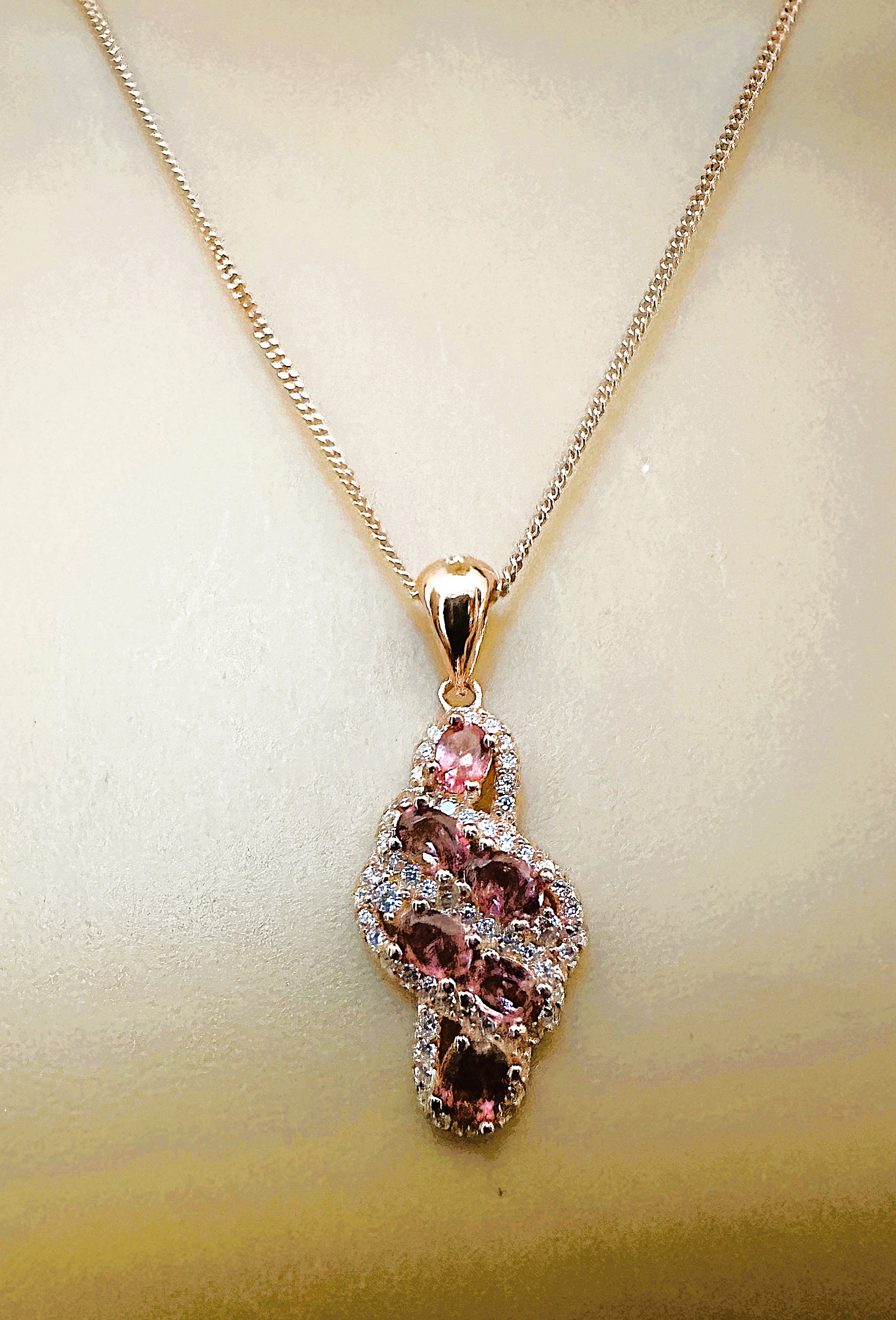 The 6 deep colored citrine stones are from Brazil and are exquisite. They measure 4 x 3 mm and total 1.10 cts.  The pendant is is 1.13