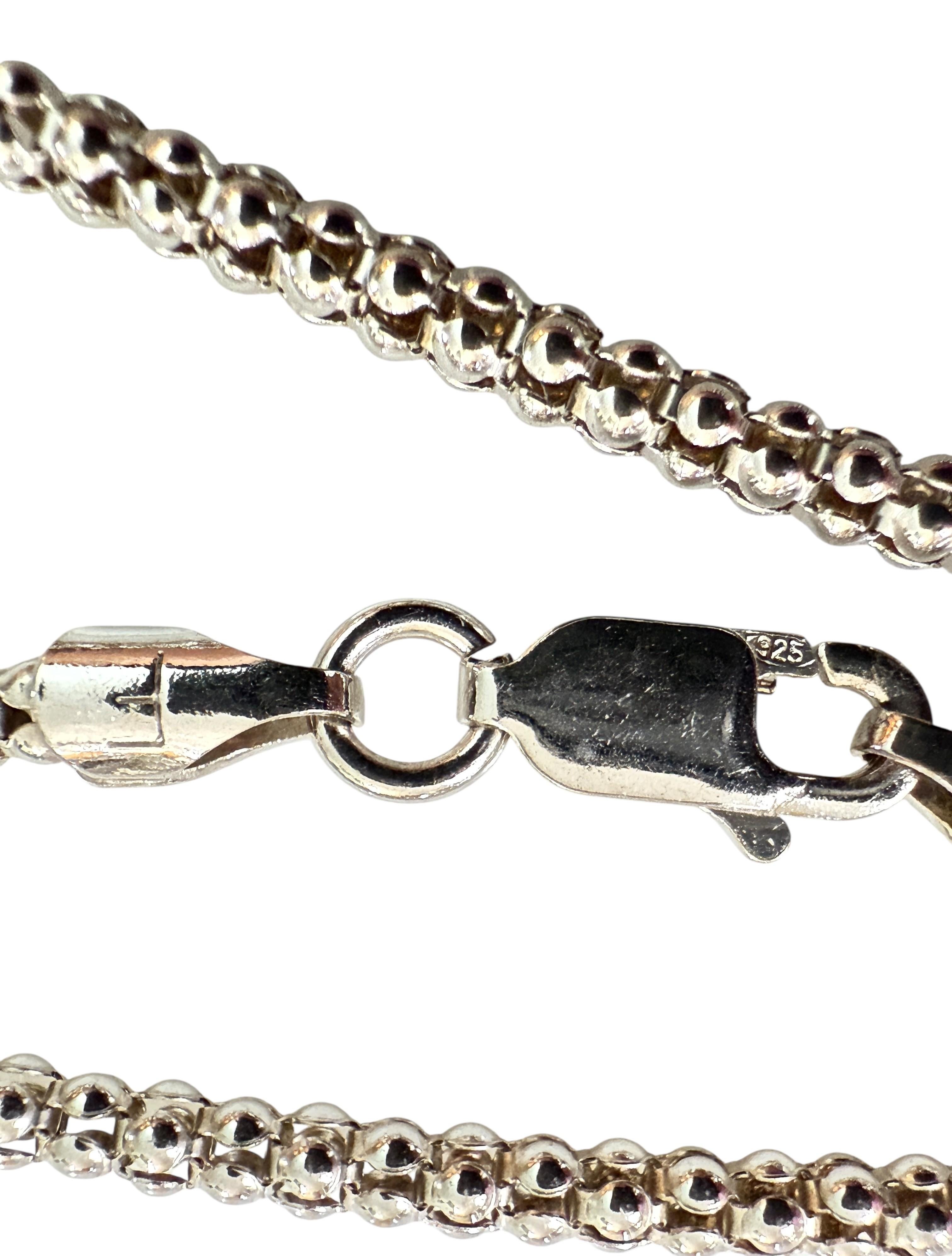 14K & Sterling 1 Karat Peridot & 2 Karat Blauer Topas Halskette Sterling Kette (Art déco) im Angebot