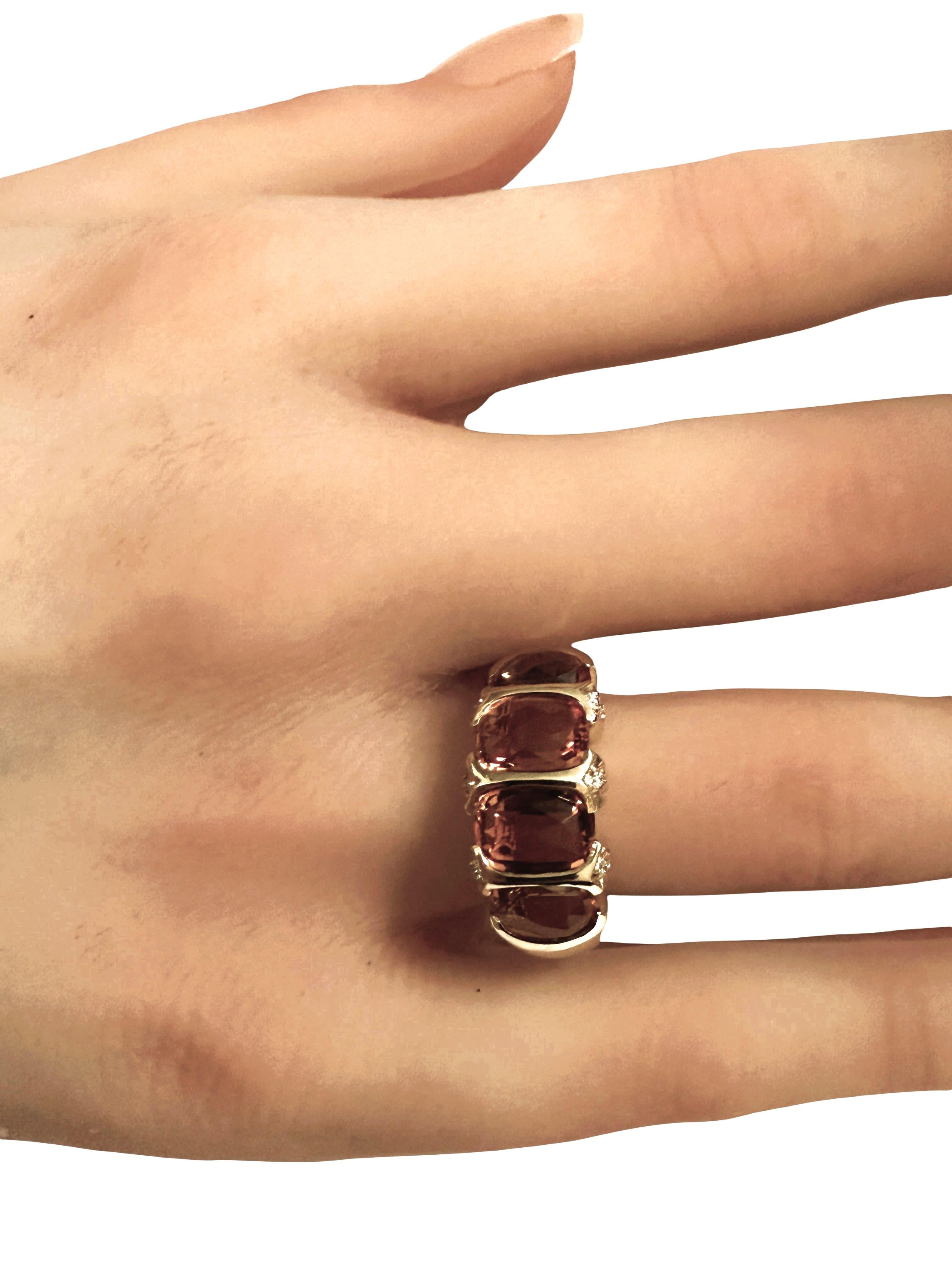 Bague en or jaune 14k 4.0 Carat Golden Honey Citrine & Diamond Taille 8.5 en vente 2