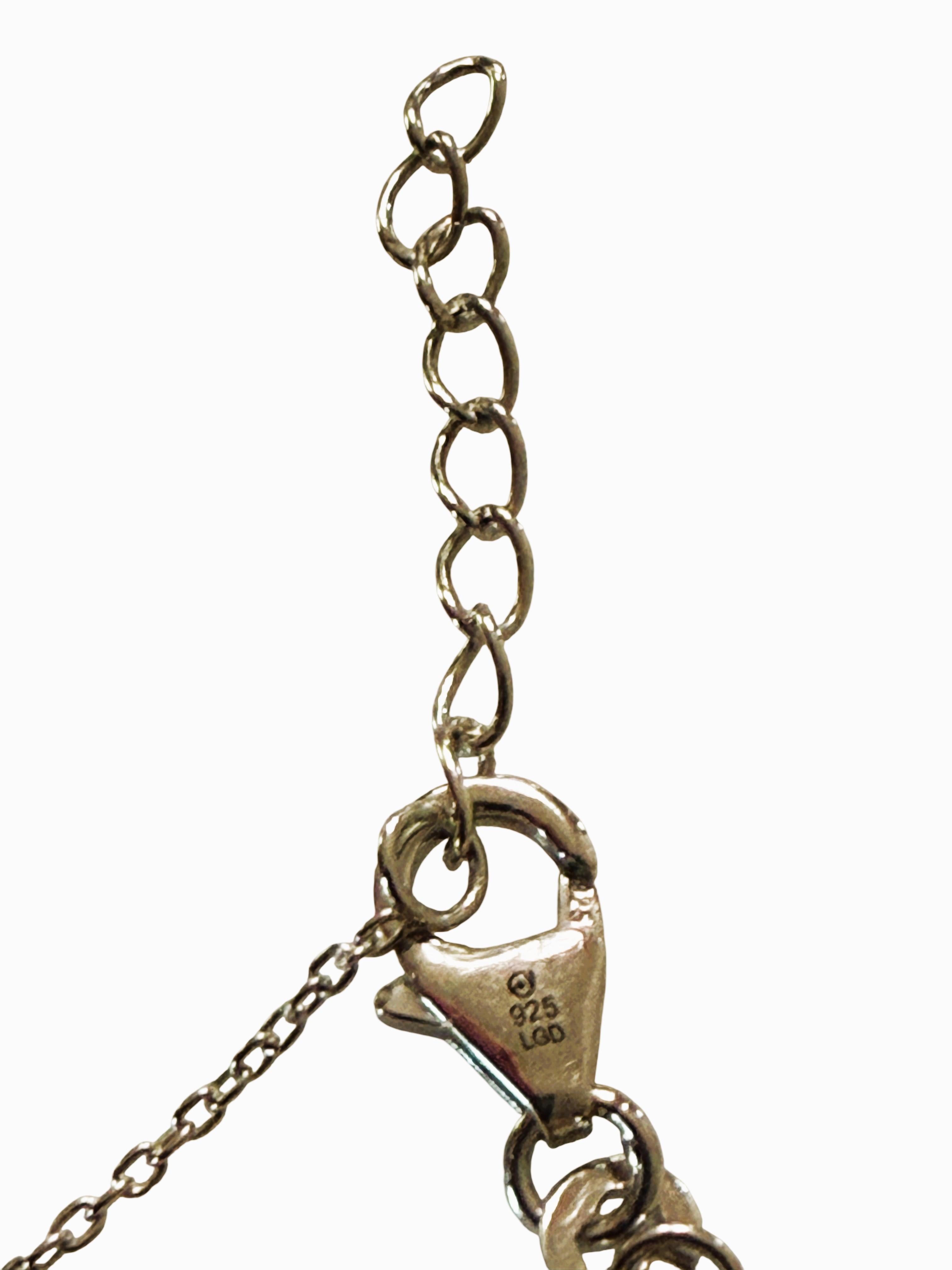 Nuova collana in argento con zaffiro rosso del tramonto da 3,95 carati e zaffiro tagliato a diamante In condizioni Nuovo in vendita a Eagan, MN