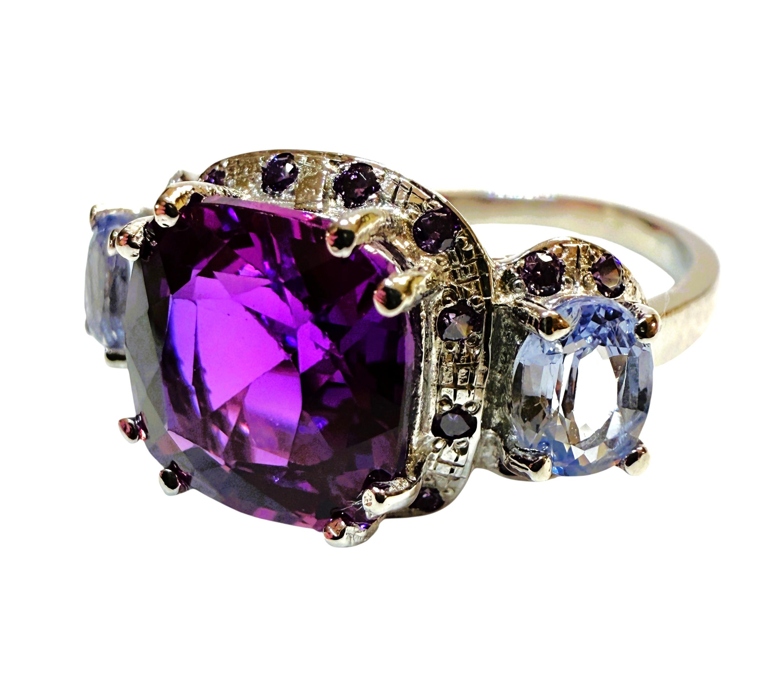 New 5 Karat Amethyst & Diamantschliff Saphir Sterling Ohrringe 3