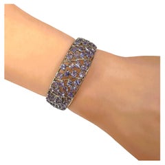 Nuevo Brazalete de Esterlina con Gema de Tanzanita de más de 5 Quilates - Diseño intrincado