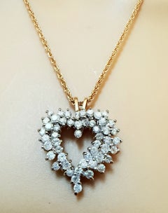 14k Yellow Gold 1.68 Carat Diamond Pendant On 18K Yellow Gold 18" Chain