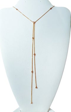 Collier en or jaune 10k, diamant taille brillant Saturn Y Split Drop Necklace