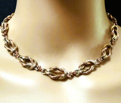 Collar tipo gargantilla vintage de oro de 10k en dos tonos con diamantes en el cierre, 41,55 gramos