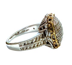 925 Sterling Silver 14k Yellow Gold accent .225 Carat Ring size 7