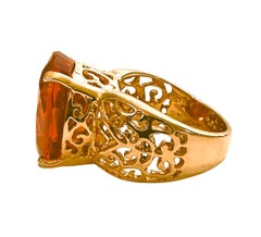 Neuer Ring aus Sterlingsilber mit Roségold-Beschichtung und einem roten Topas im Ovalschliff (12,86 Karat), Ringgröße 6,75