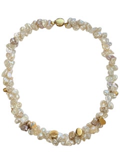 Estate Yvel 18k Yellow Gold Multi-Color Baroque Pearl Necklace 64.39 Grams