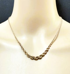 14k Yellow Gold Diamond Cut Graduated Rope Necklace 17.5 Inches - Stamped